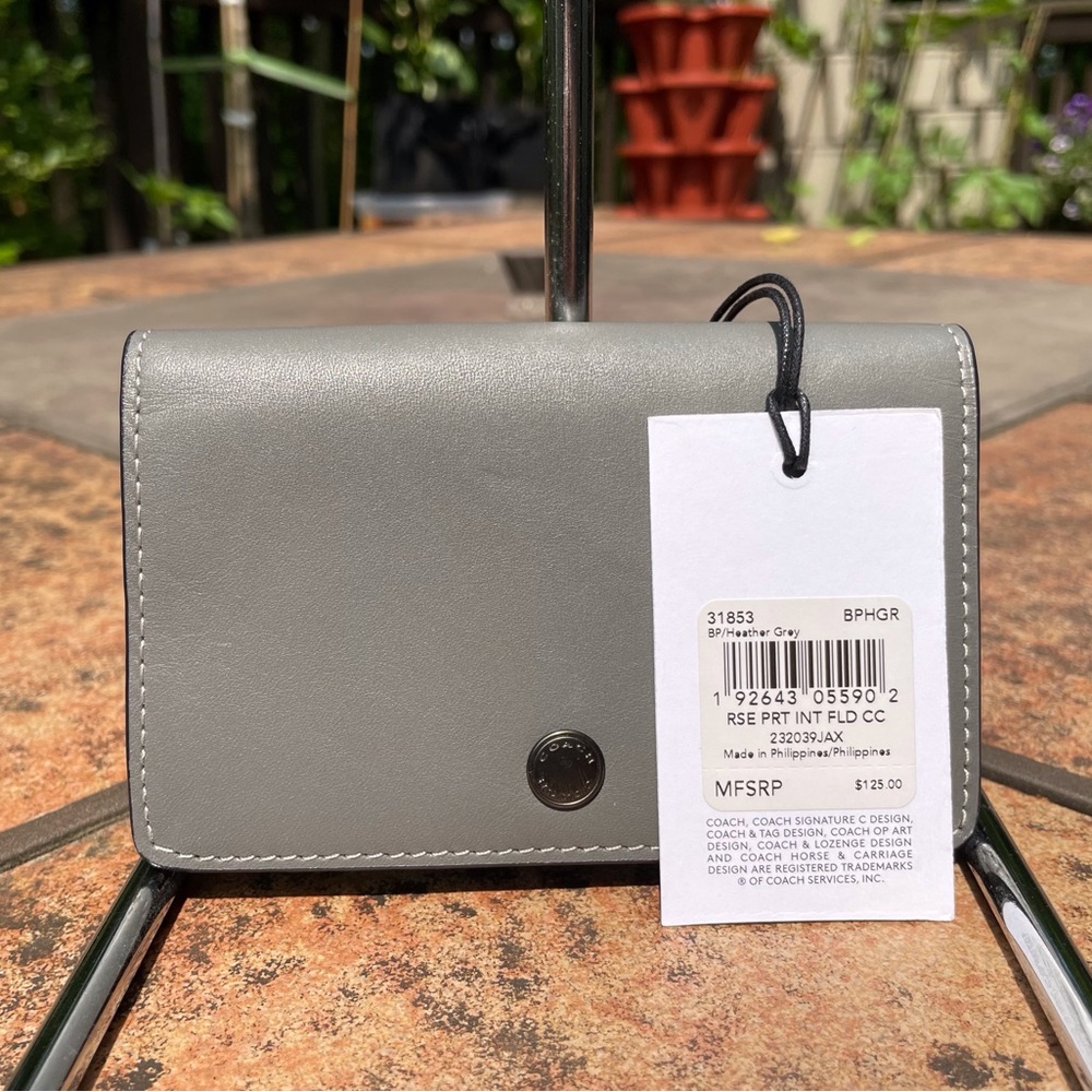 Coach 1941 Foldover Card Case With Floral Print Interior